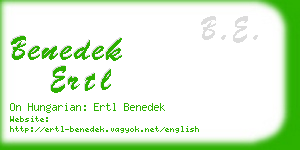 benedek ertl business card